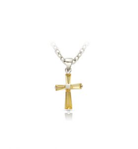 Sterling Silver December Turquoise Birthstone 
Baby Cross - 3/8"