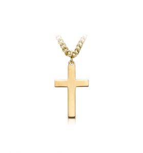 14K Gold Filled Plain Cross Necklace  - 1"