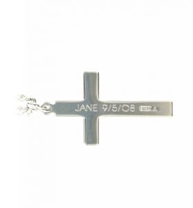 Sterling Silver Necklace in an 
Engraved Inner Cross Design