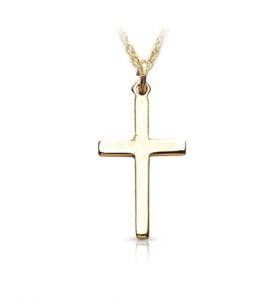 14K Gold Filled Cross Necklace in a 
Plain Style Design