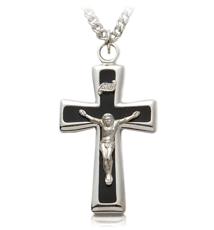 Sterling Silver Holy Trinity Crucifix Necklace