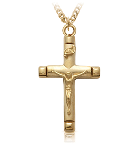 Sterling Silver Bright Ends Crucifix Necklace