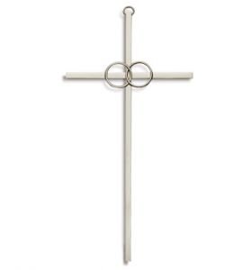 Silver Wedding Wall Cross - 8" 